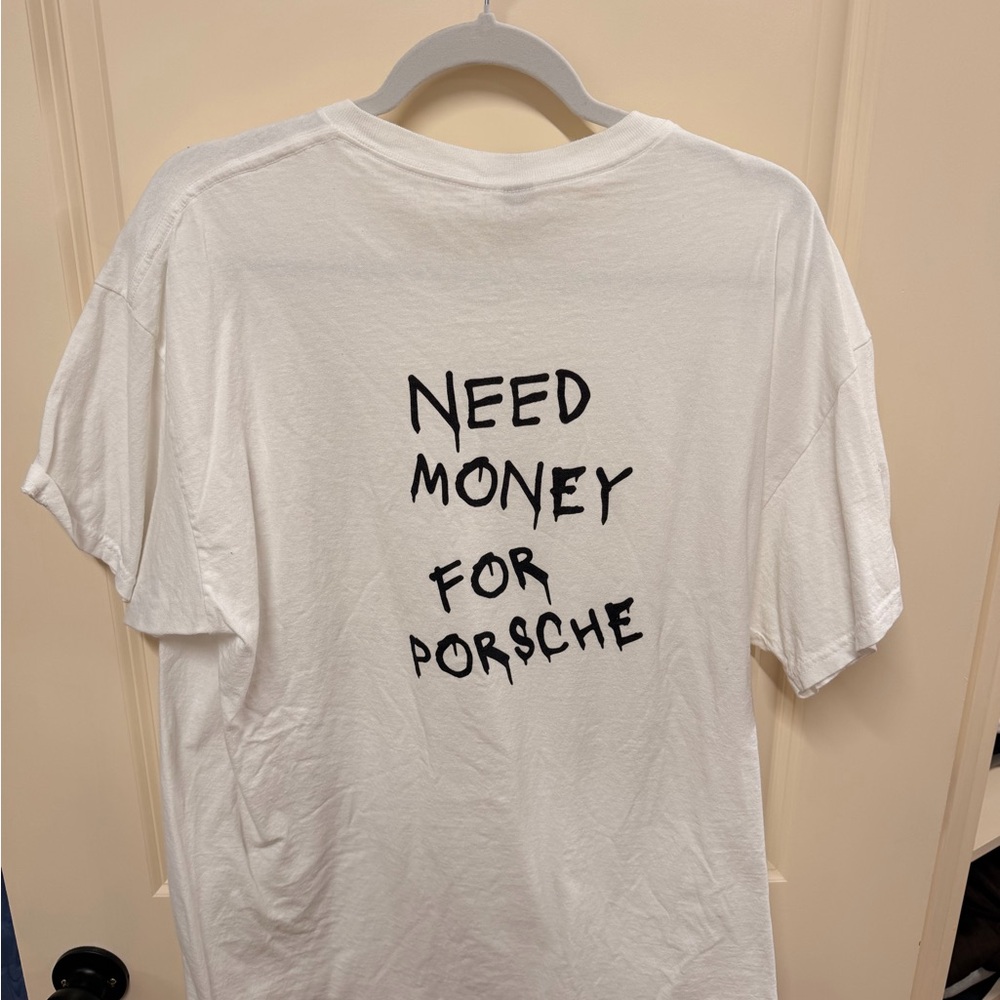 White Graphic Tee with Black Text